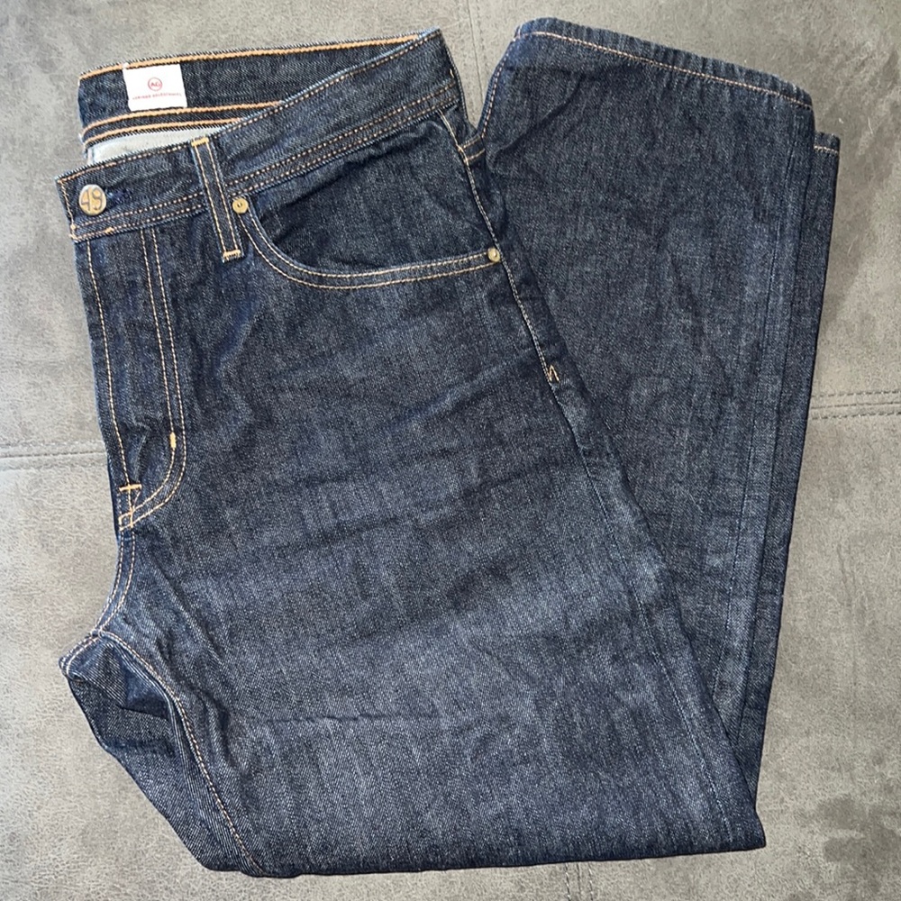 AG Adriano Goldschmied Men's Straight Jeans - Dark Blue